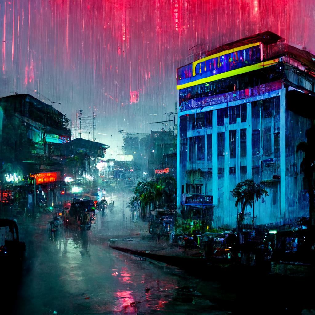 Rainy Nights in Phnom Penh City