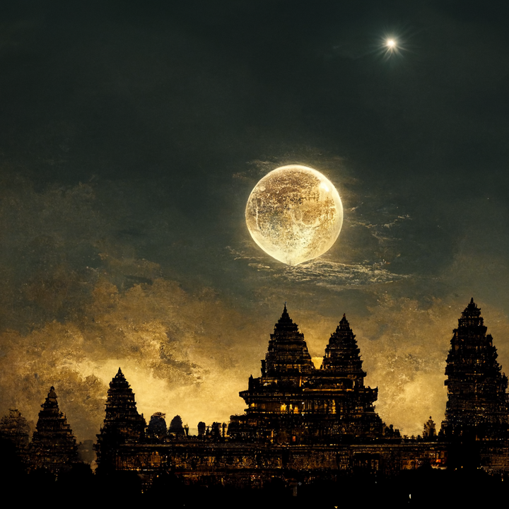 Full moon over Angkor